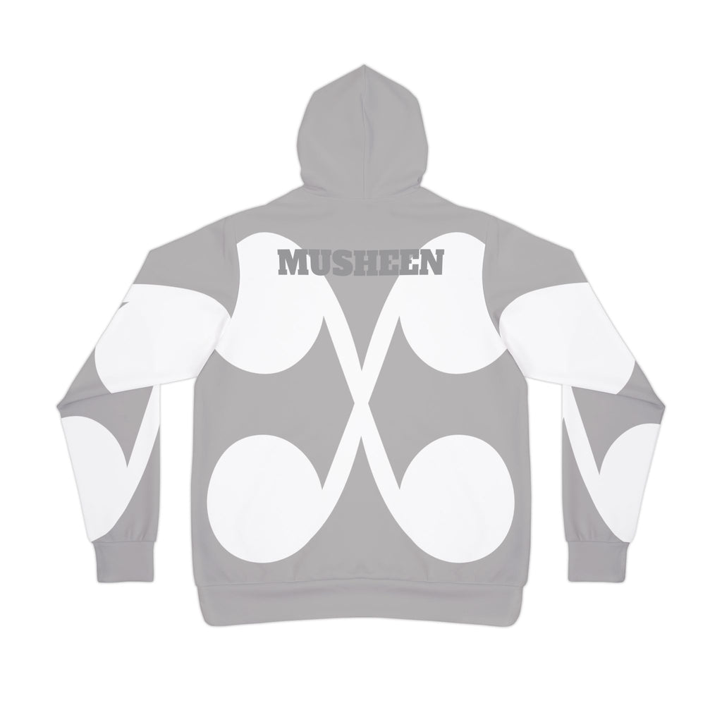Musheen Logo Print Athletic Hoodie Grey