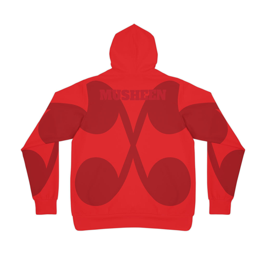 Musheen Logo Print Athletic Hoodie Red