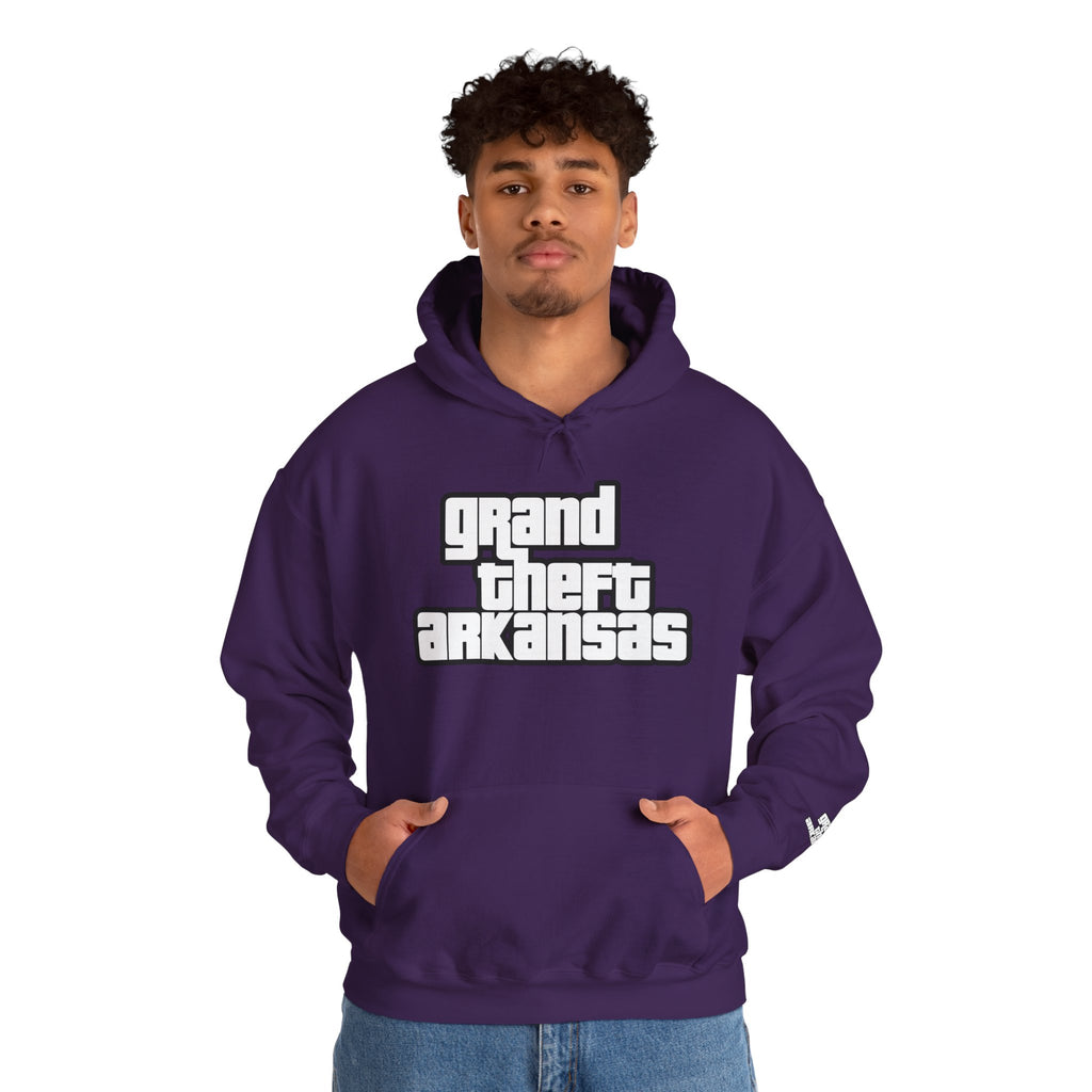 Grand Theft Arkansas Unisex Pullover Sweatshirt, Casual Wear, Gift for Gamers, Streetwear Fashion