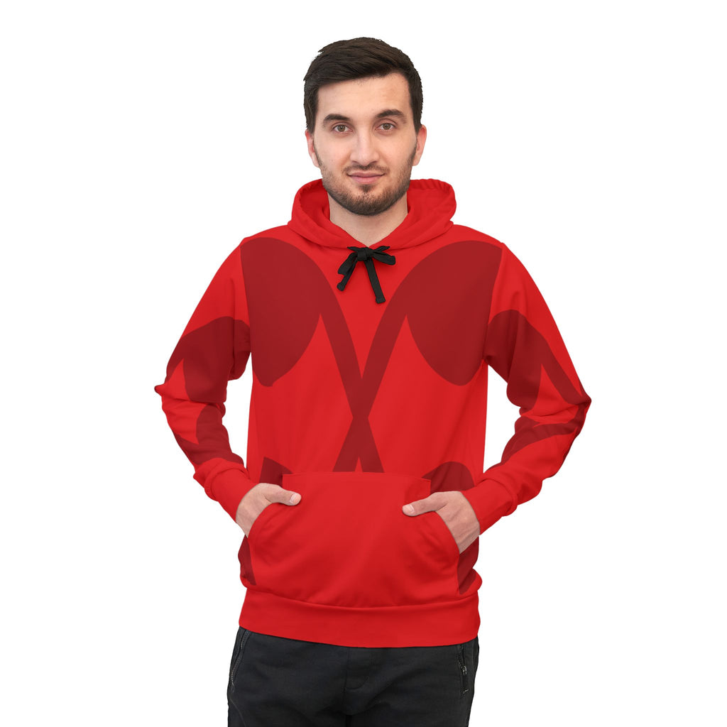Musheen Logo Print Athletic Hoodie Red