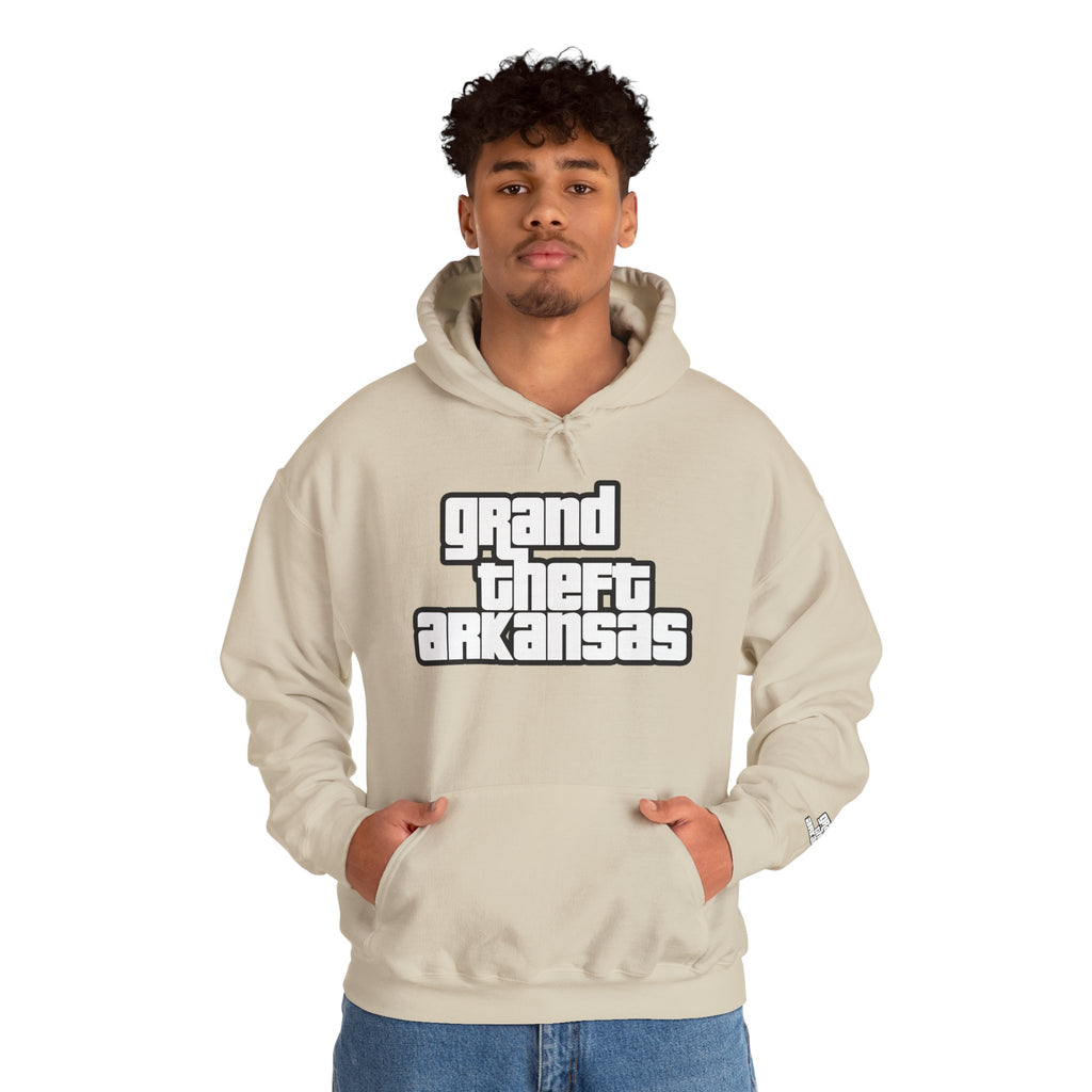 Grand Theft Arkansas Unisex Pullover Sweatshirt, Casual Wear, Gift for Gamers, Streetwear Fashion