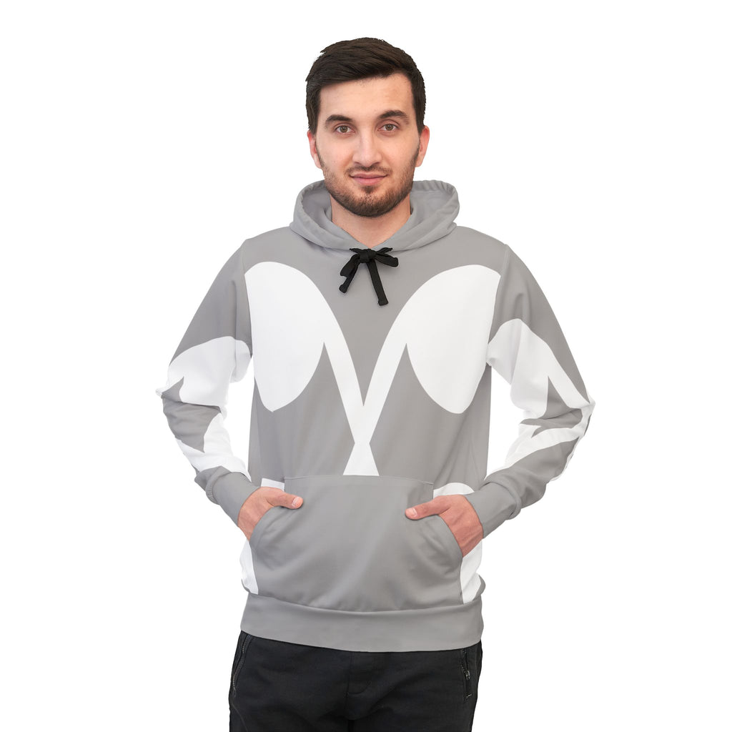 Musheen Logo Print Athletic Hoodie Grey