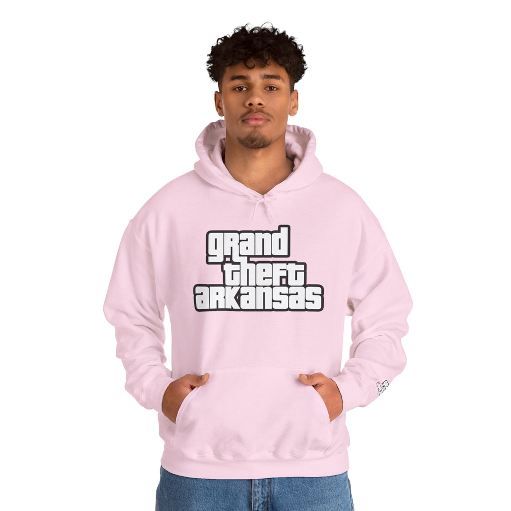 Grand Theft Arkansas Unisex Pullover Sweatshirt, Casual Wear, Gift for Gamers, Streetwear Fashion