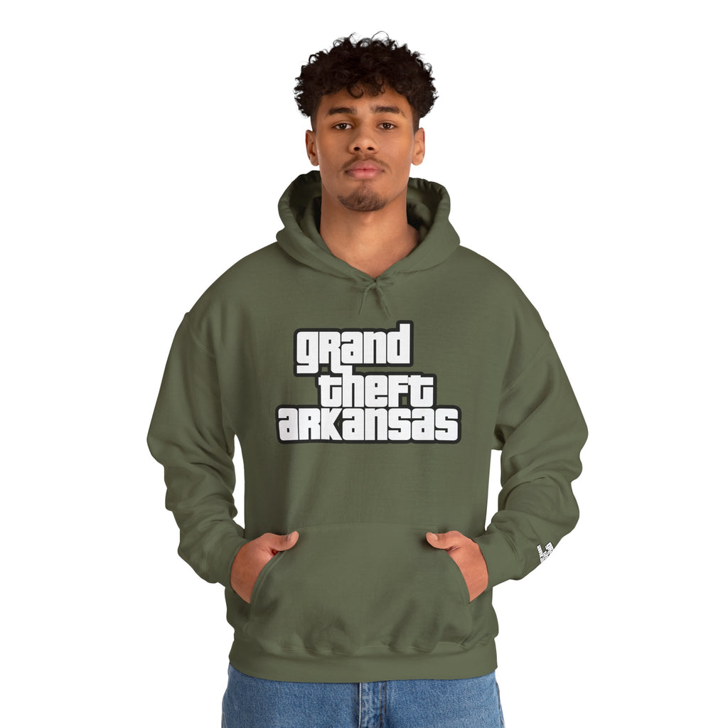Grand Theft Arkansas Unisex Pullover Sweatshirt, Casual Wear, Gift for Gamers, Streetwear Fashion