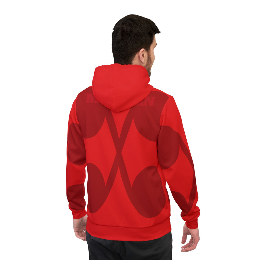 Musheen Logo Print Athletic Hoodie Red