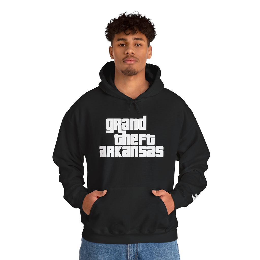Grand Theft Arkansas Unisex Pullover Sweatshirt, Casual Wear, Gift for Gamers, Streetwear Fashion