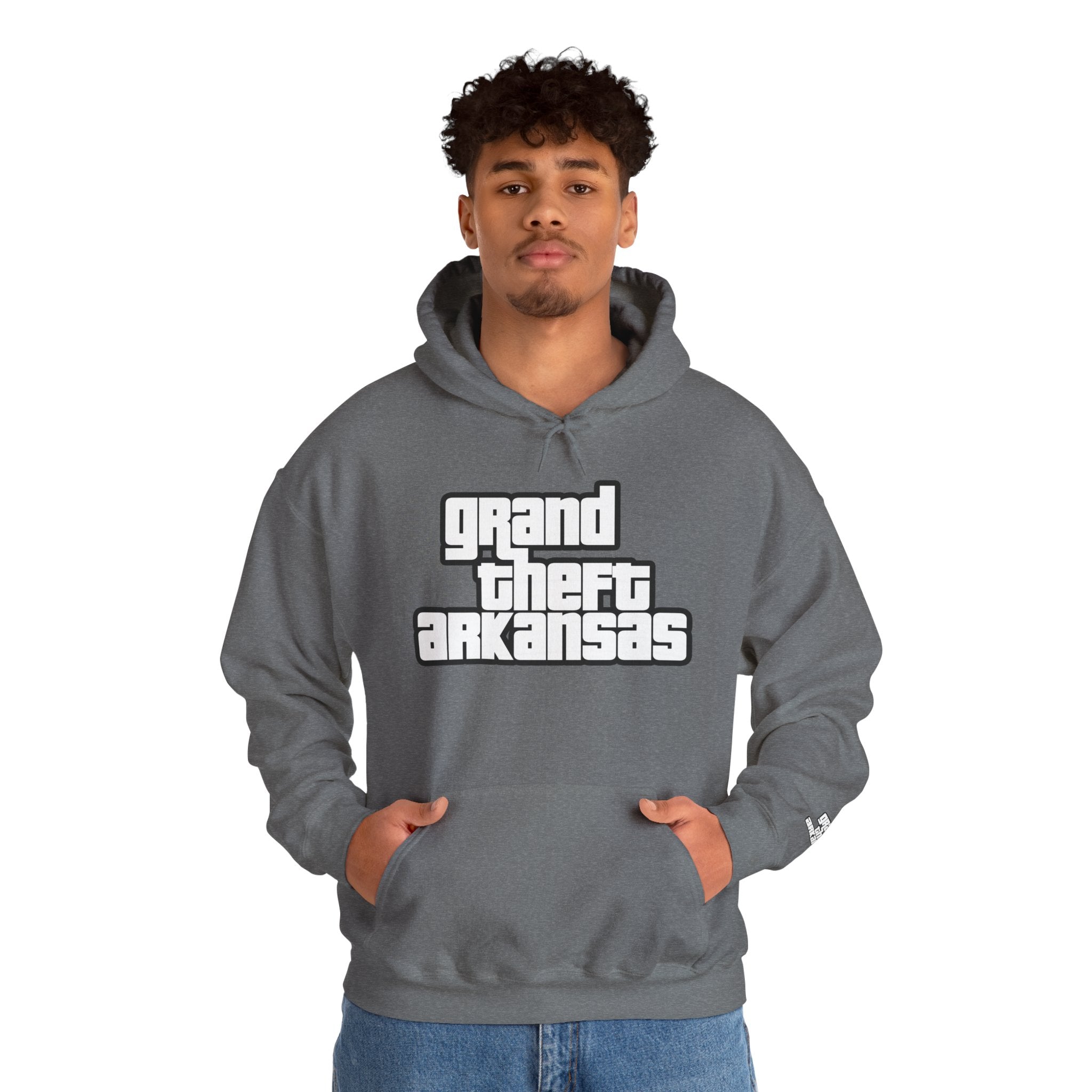Grand Theft Arkansas Unisex Pullover Sweatshirt, Casual Wear, Gift for Gamers, Streetwear Fashion