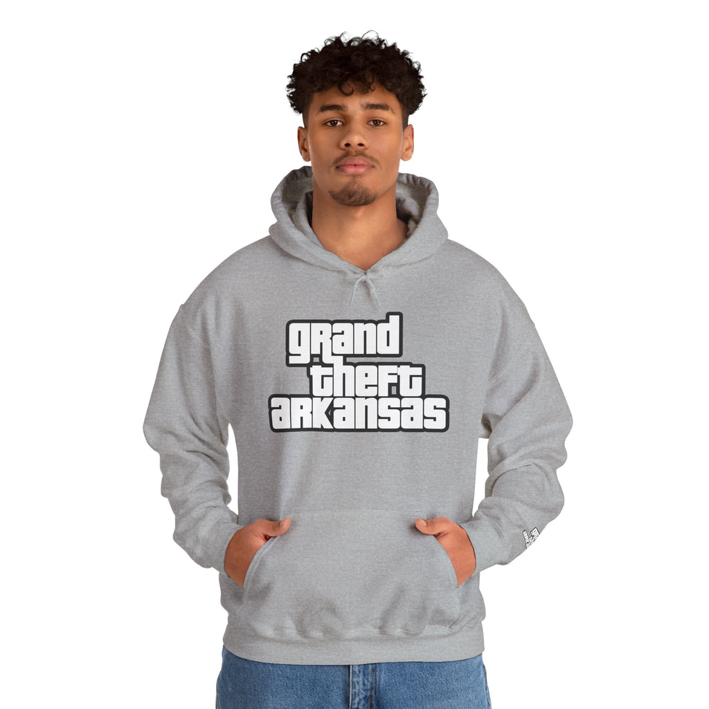 Grand Theft Arkansas Unisex Pullover Sweatshirt, Casual Wear, Gift for Gamers, Streetwear Fashion