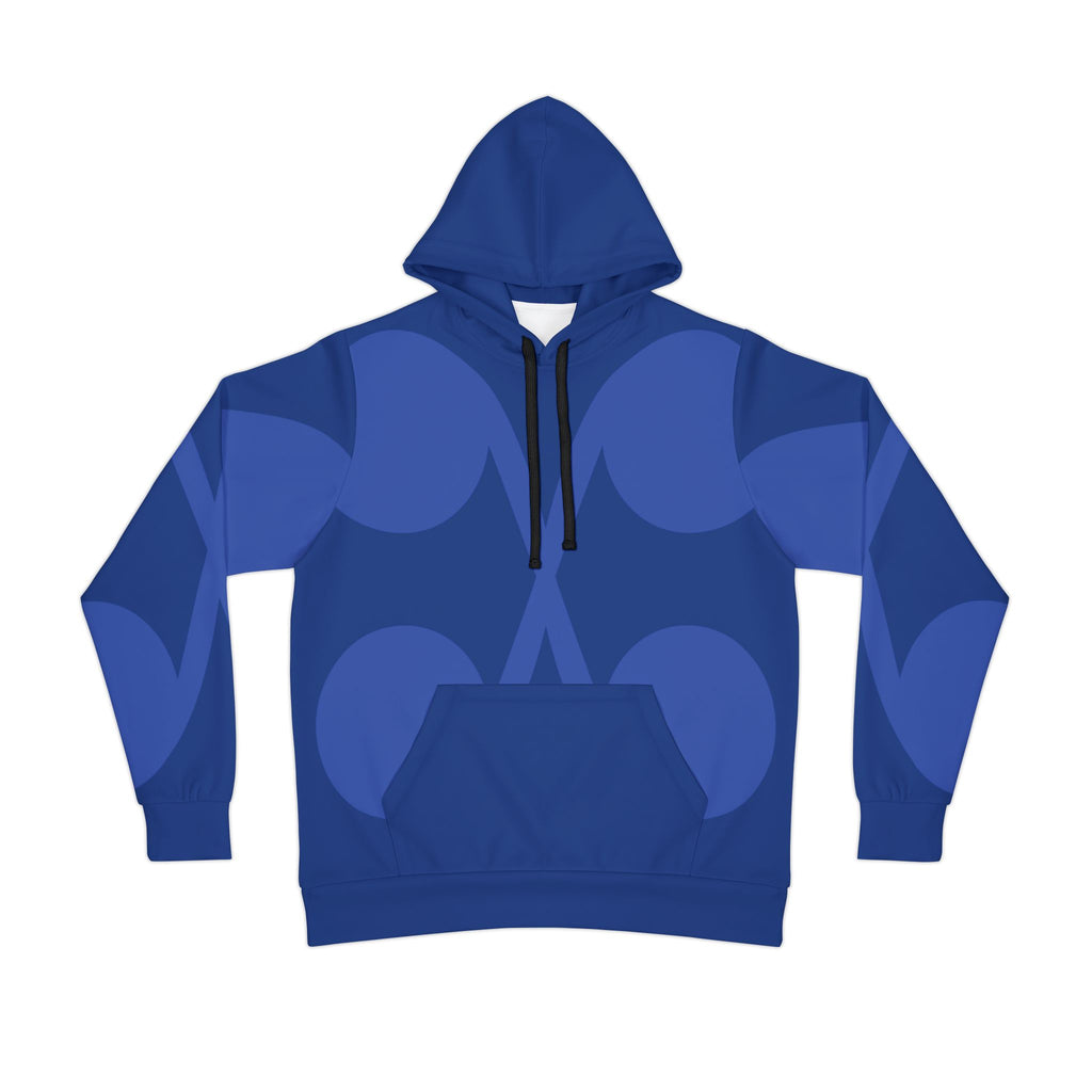 Musheen Logo Print Athletic Hoodie Blue