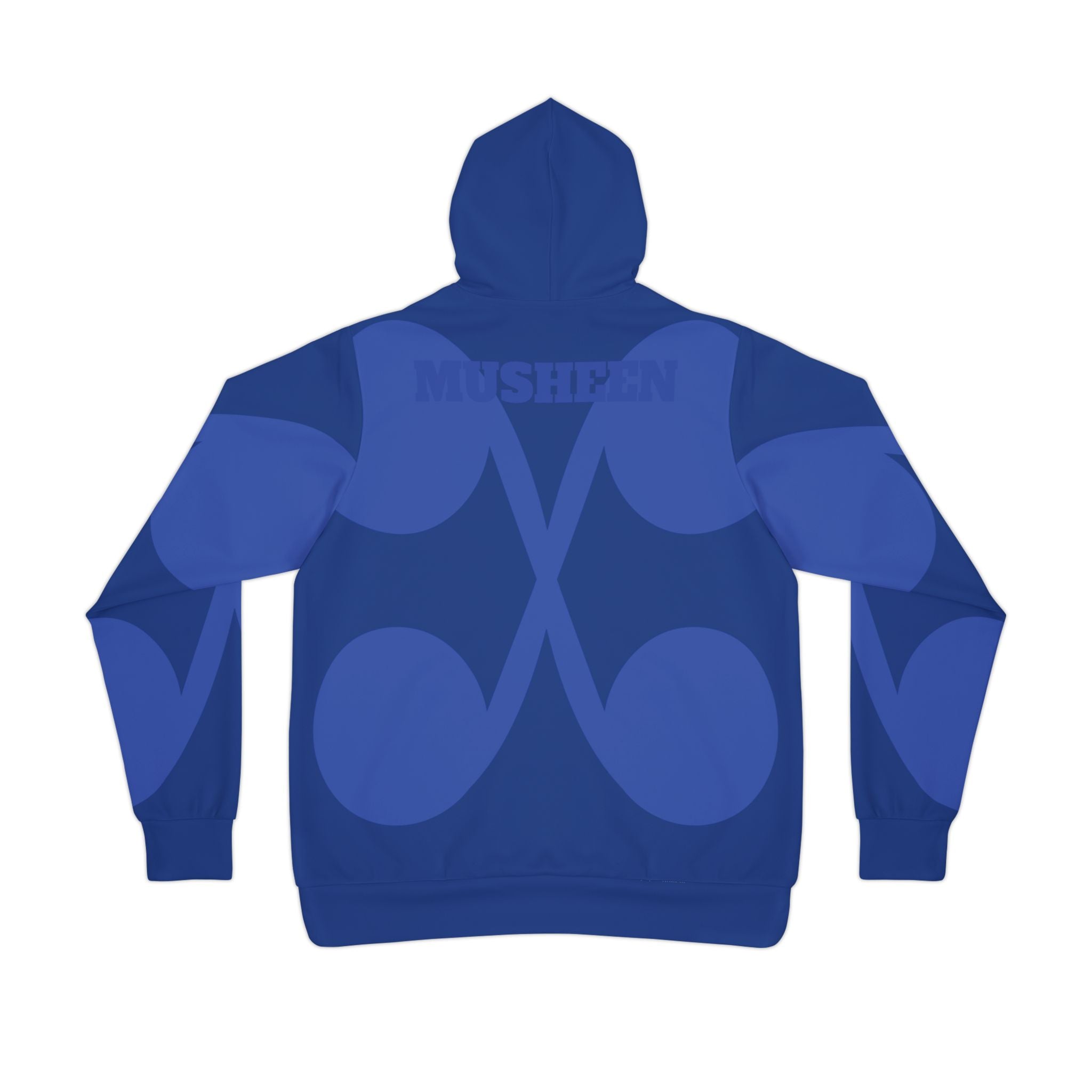 Musheen Logo Print Athletic Hoodie Blue