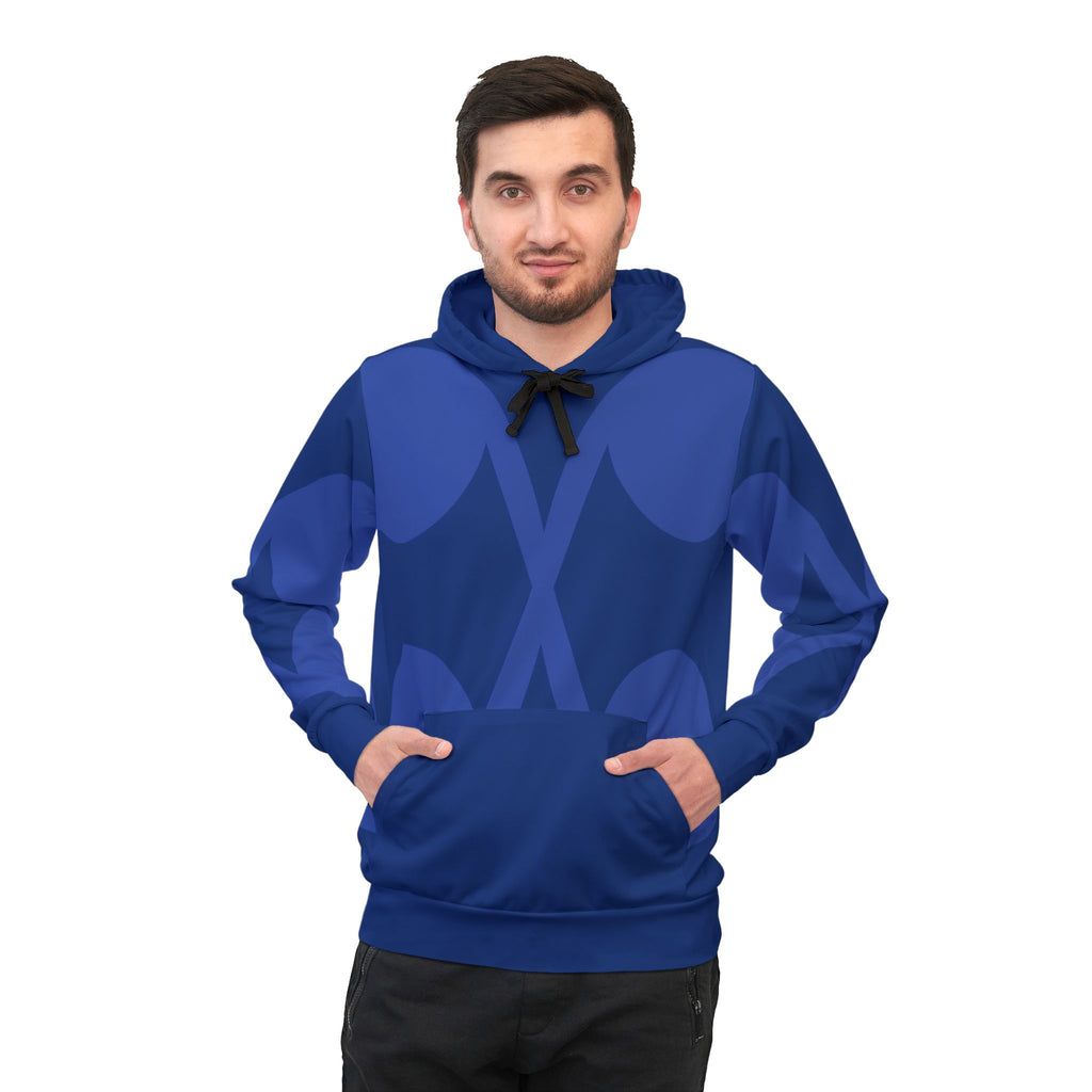 Musheen Logo Print Athletic Hoodie Blue