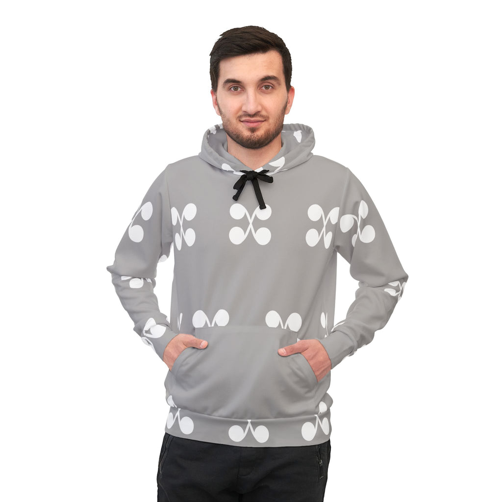 Musheen Logo Print Athletic Hoodie Grey