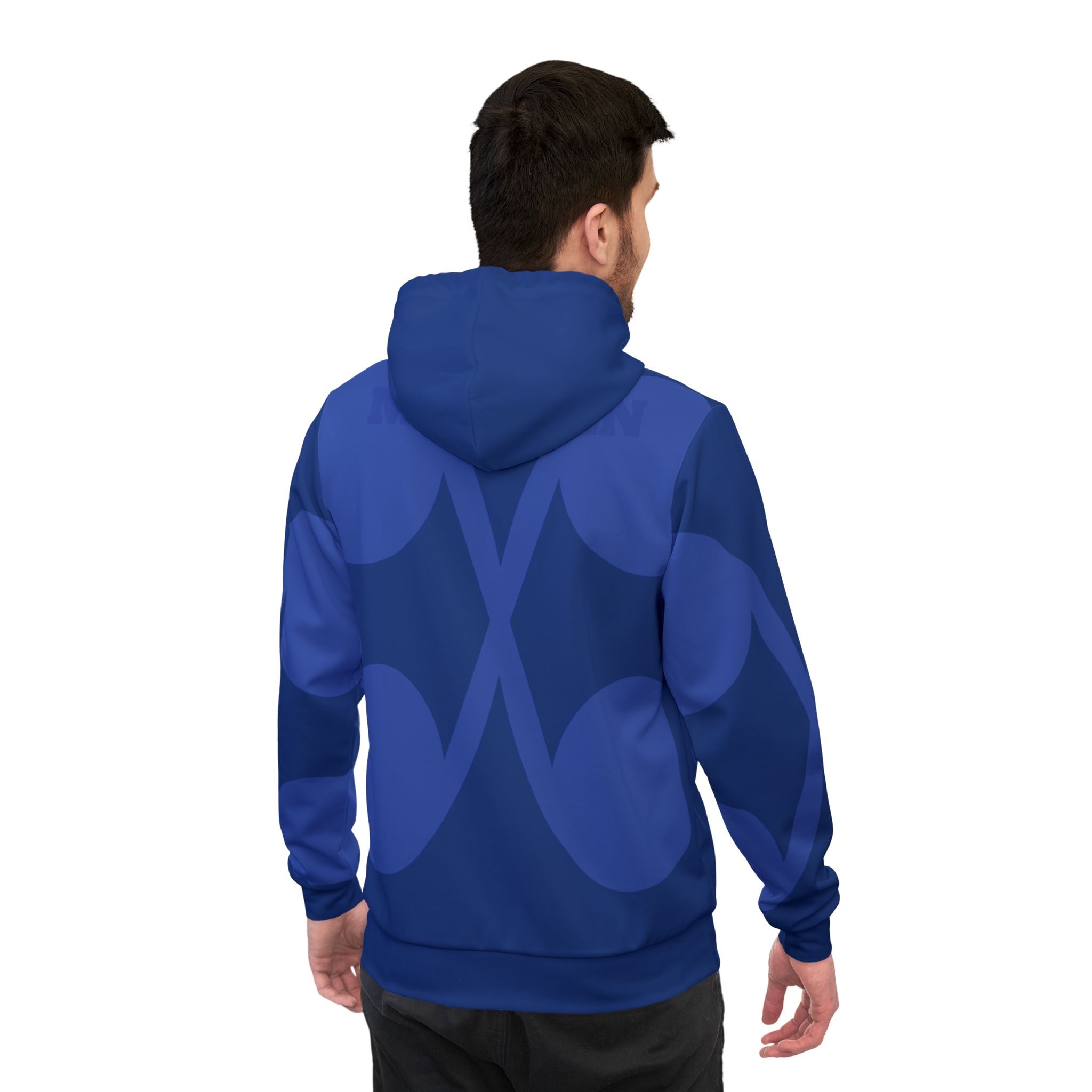 Musheen Logo Print Athletic Hoodie Blue